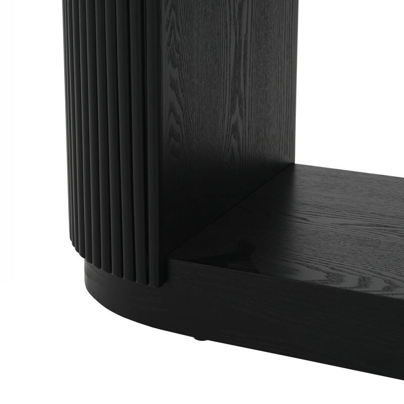 Modern Entryway Console Table - Slim Sofa Table with Open Shelf & Elegant Wood Grain, Hallway Table for Living Room