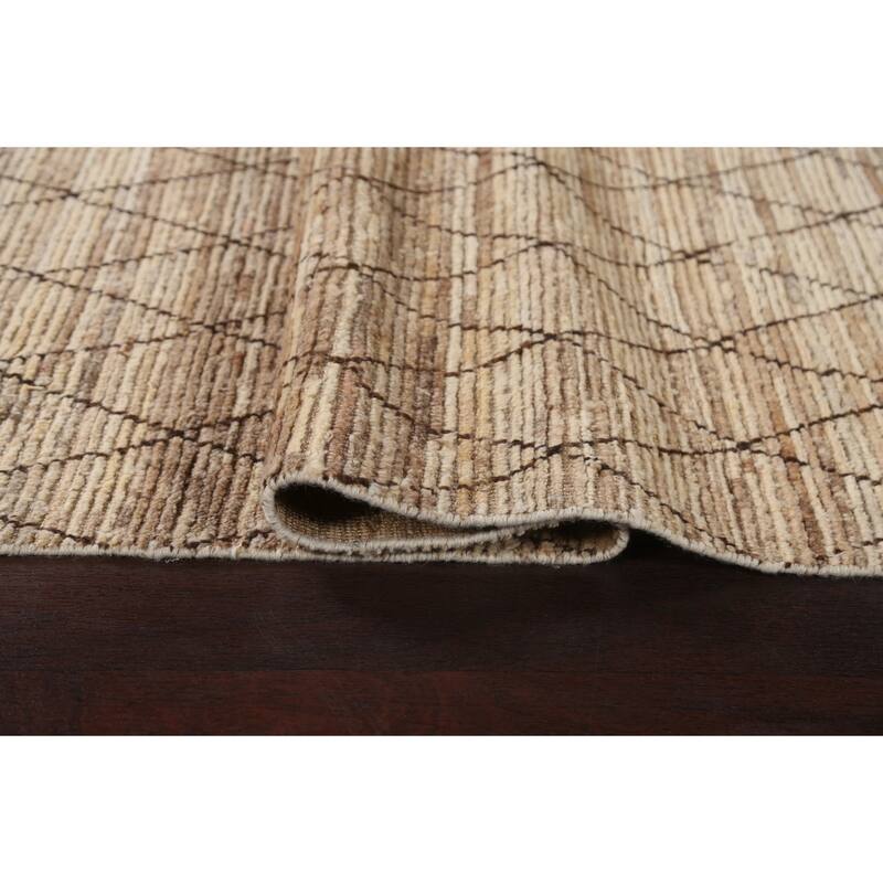 Trellis Moroccan Oriental Hallway Runner Rug Hand-knotted Wool Carpet - 3'3" x 10'1"