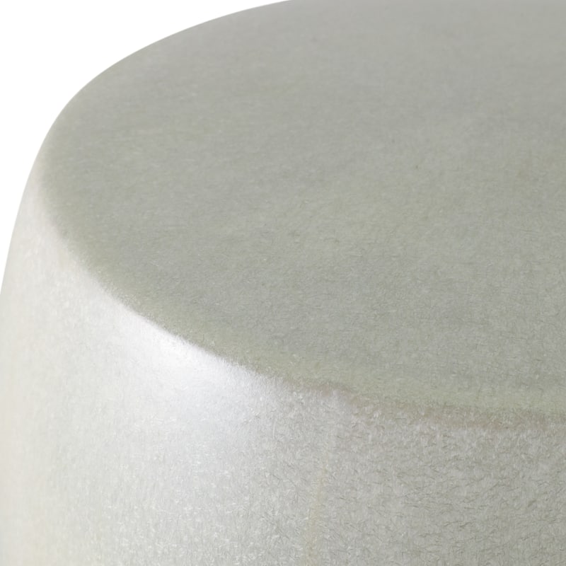 Ceramic Garden Stool Modern Accent Seat for Home Office - 19" Ivory