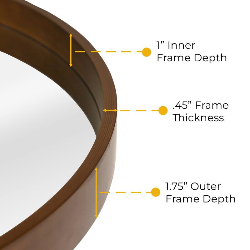 Classic Wooden Frame Farmhouse Round Wall Mirror