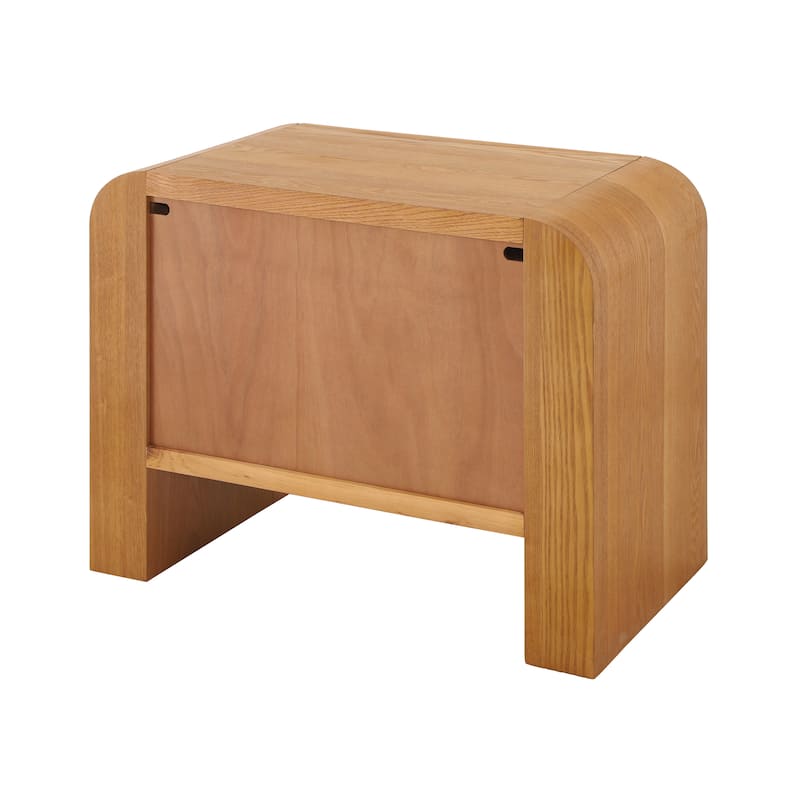 Christopher Knight Home - Mina Modern 2-Drawer Nightstand with Black Metal Handles