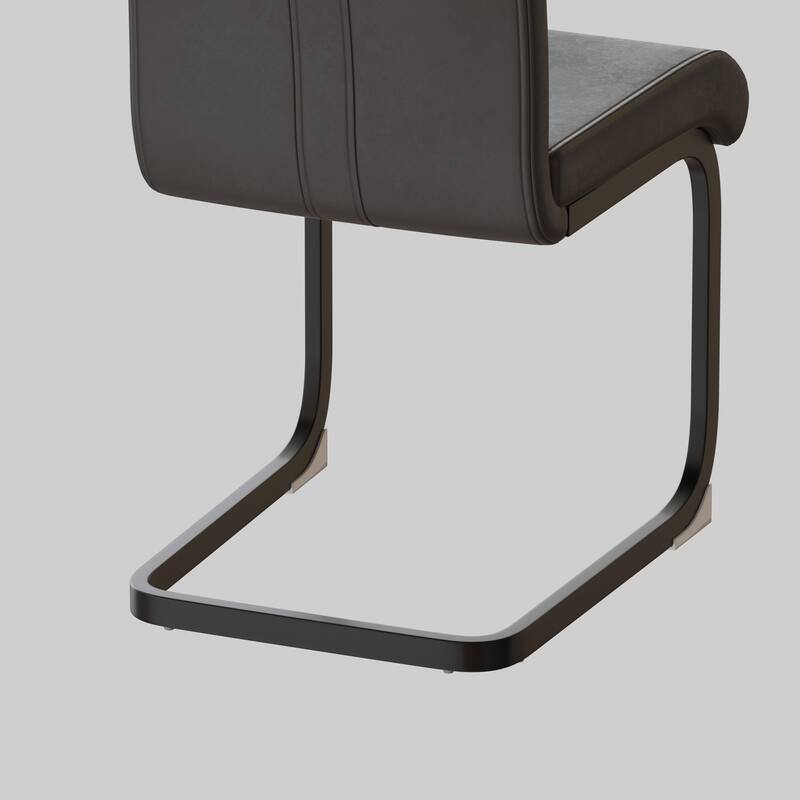High Back Upholstered Side Chair with C-shaped Tube