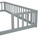preview thumbnail 13 of 32, Double Twin Floor Bed with Fence, Guardrails,Without Door