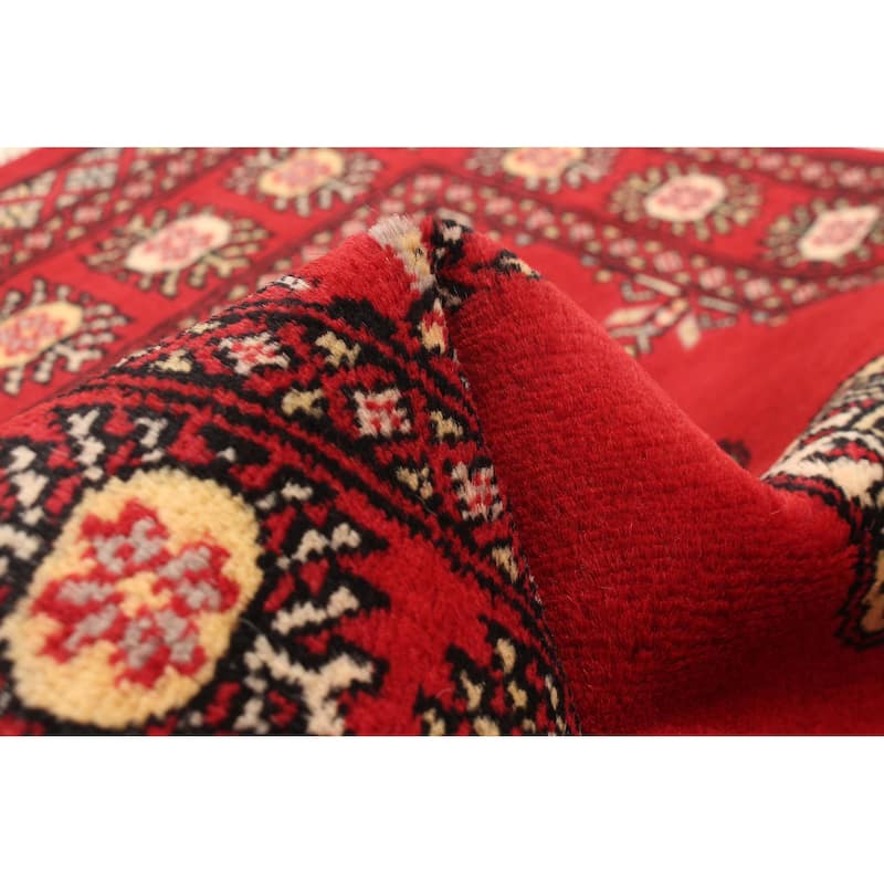 ECARPETGALLERY Hand-knotted Finest Peshawar Bokhara Red Wool Rug - 2'8 x 3'11