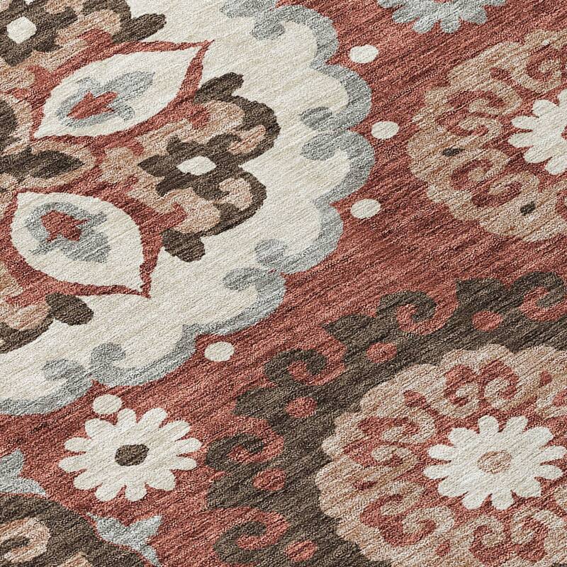 HomeRoots Floral Medallion Transitional Rectangle Outdoor Rug