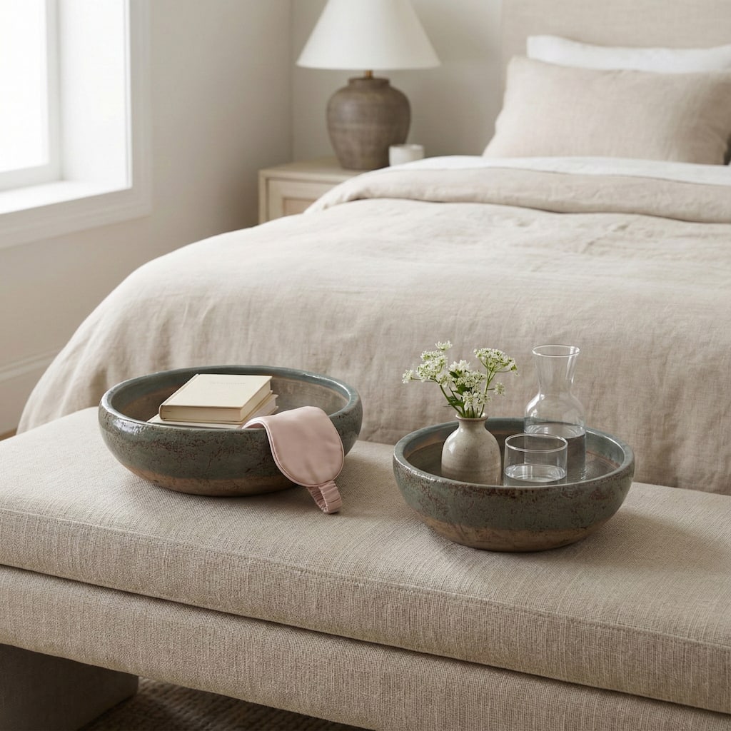 Decorative Two Tone Accent Bowl - Set of 2, 12", 15" - 15.0"
