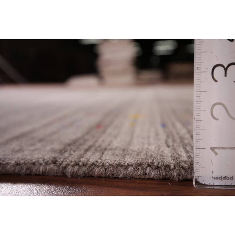 Striped Gabbeh Indian Area Rug Handmade Wool Carpet - 5'1"x 8'0"