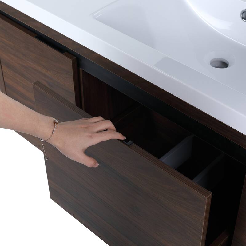 48 inch Bathroom Vanity with White Resin Top and Basin