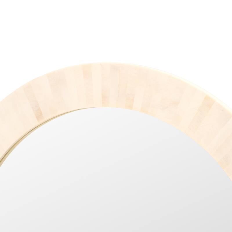 SAFAVIEH Home Sabi 29.2-inch Round Antique Ivory/Faux Bone Resin/MDF Mirror - Antique Ivory/Faux Bone - 29.2"W x 0.75"D x 29.2"H
