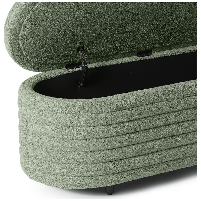 Bayville Sherpa Polyester Flip Top Storage Ottoman - 54"