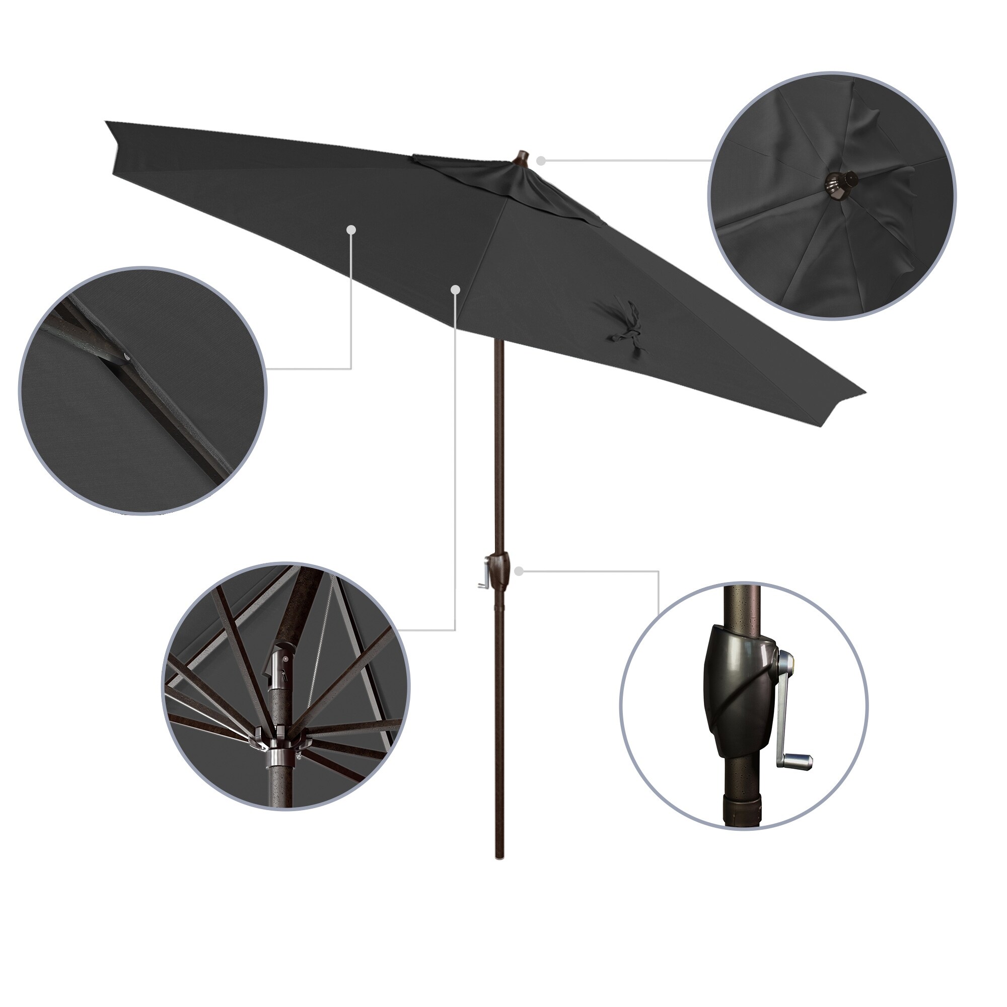 crank and tilt patio umbrella uk Fabienne Yellow White Striped 3M Double Top and Parasol Rectangular Patio Market Umbrella is designed to elevate your outdoor space with style and functionality North Bend 9-foot Crank Lift