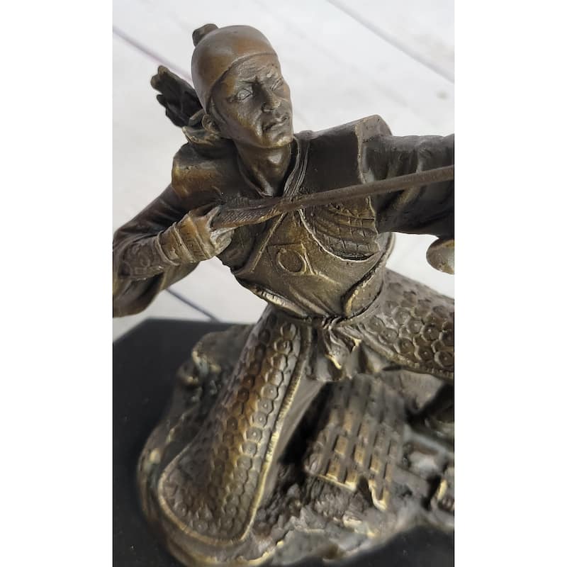 Bronze Samurai Archer Warrior Signed Original Statue Sculpture Collectible Kamiko 9 Inches X 6 Inches
