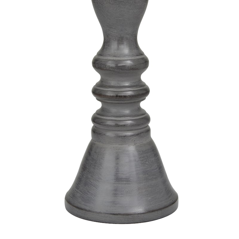 Wood Decorative Candle Holder - Set of 3 Dark Brown, Light Brown, Gray, Black - Roche River Decor
