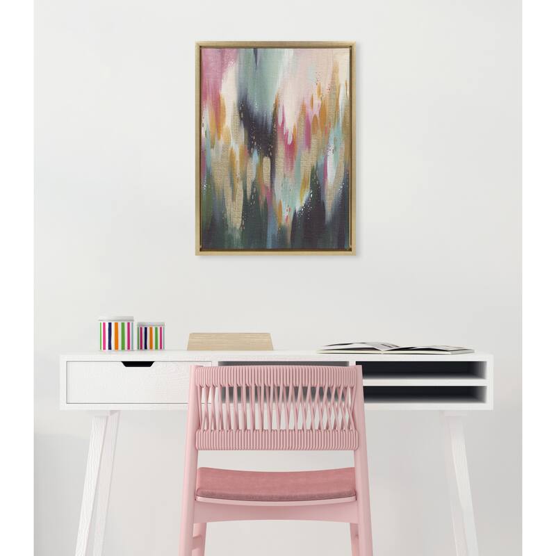 Kate and Laurel Sylvie Brushstroke 135 Framed Canvas by Jessi Raulet