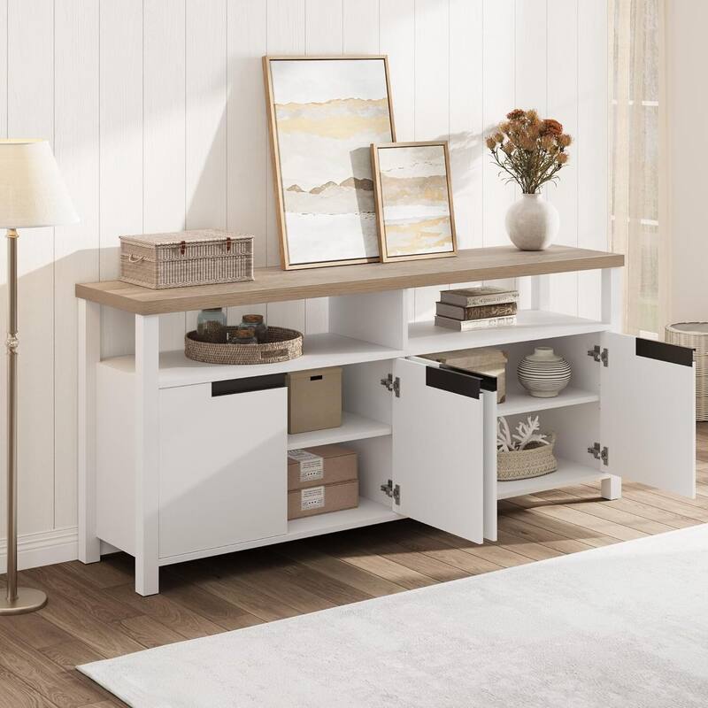 Boho TV Stand Entertainment Center for Living Room, Bedroom TVs up to 70 Inch - N/A