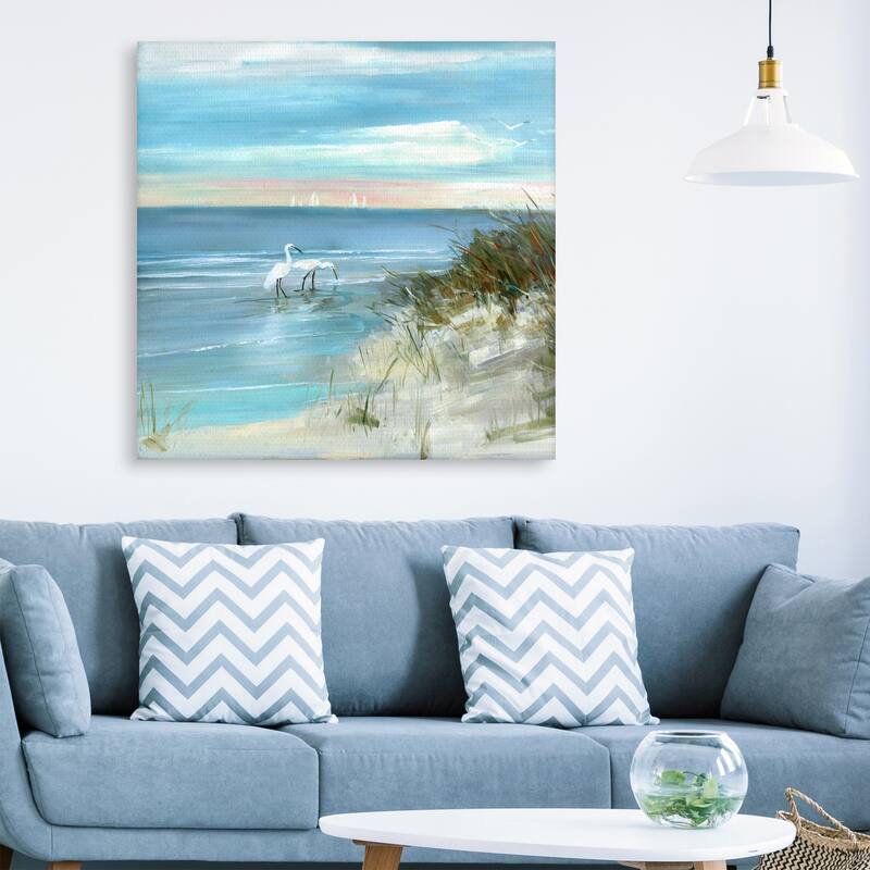 Shore Fishing by Sally Swatland Canvas Art Print