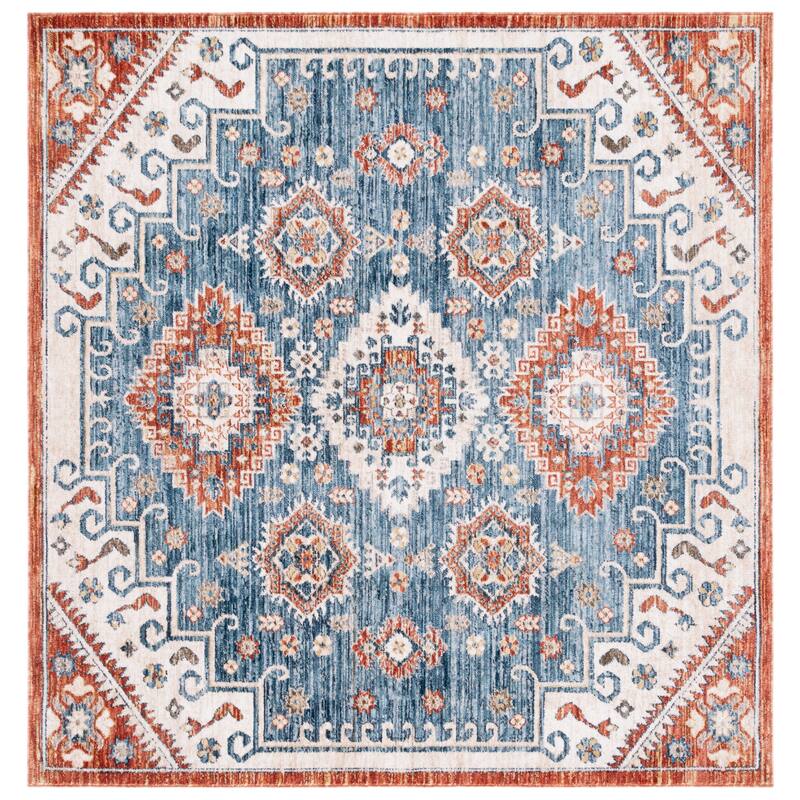 SAFAVIEH Olympia Colene Abstract Rug - 6' Square - Blue/Ivory