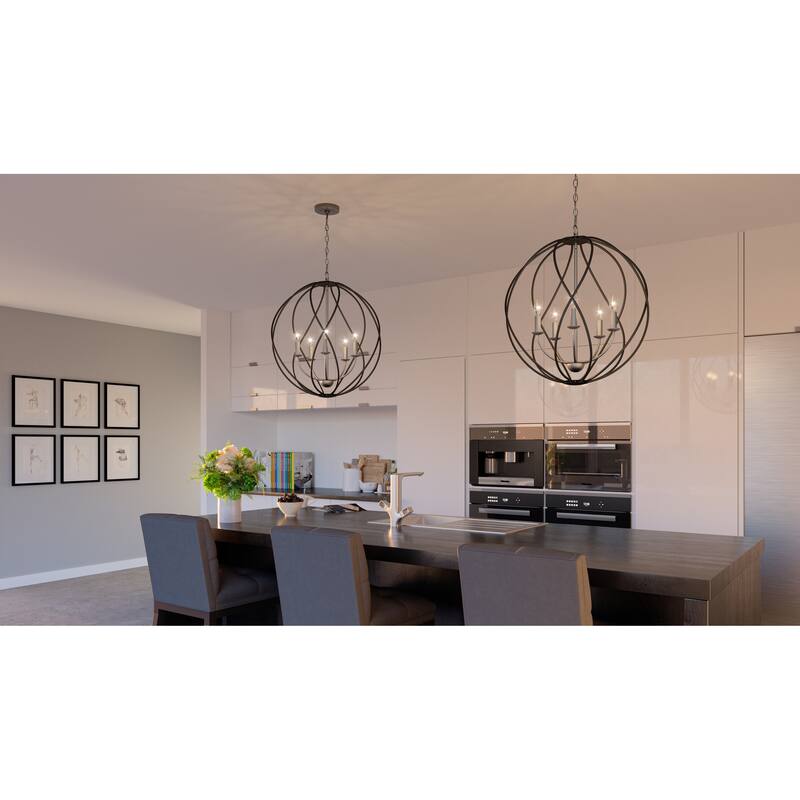 Bryn 5-Light Antique Nickel Pendant - Antique Nickel