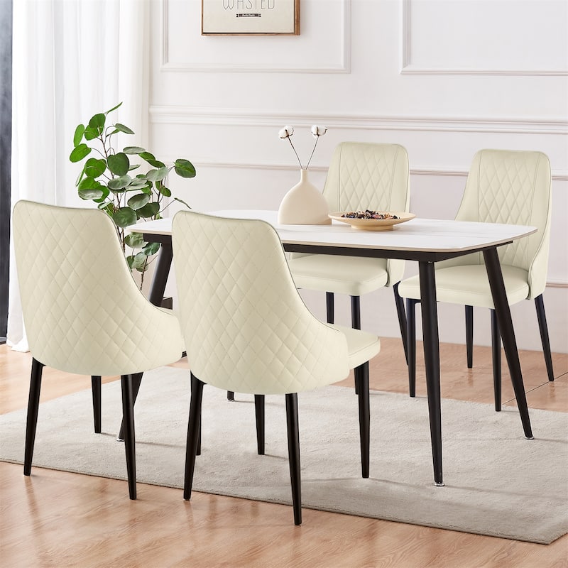 Faux Leather Upholstered Dining Chairs Set of 2 - 35.63"H x 17.72"W x 17.32"D