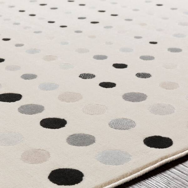 Shop Black Friday Deals On 7 8 X 10 25 Polka Dots Printed Gray And Brown Rectangular Area Throw Rug Overstock 28696587