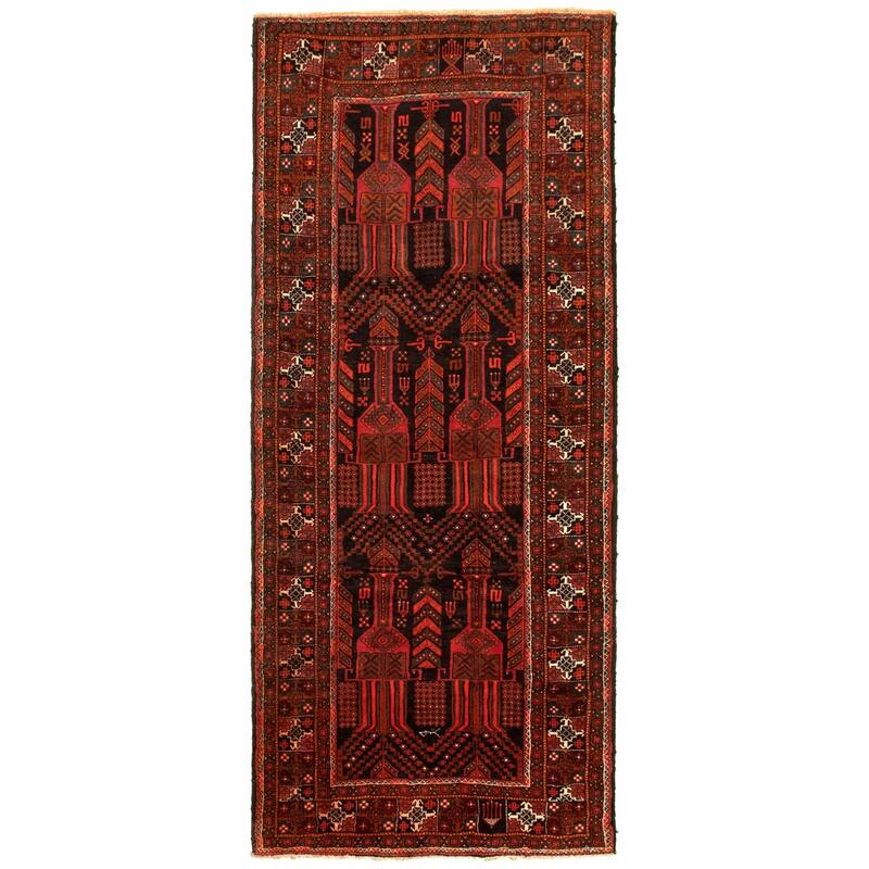 Hand-knotted Authentic Turkish Copper Wool Rug - 4'1" x 9'8"/4'1 x 9'8