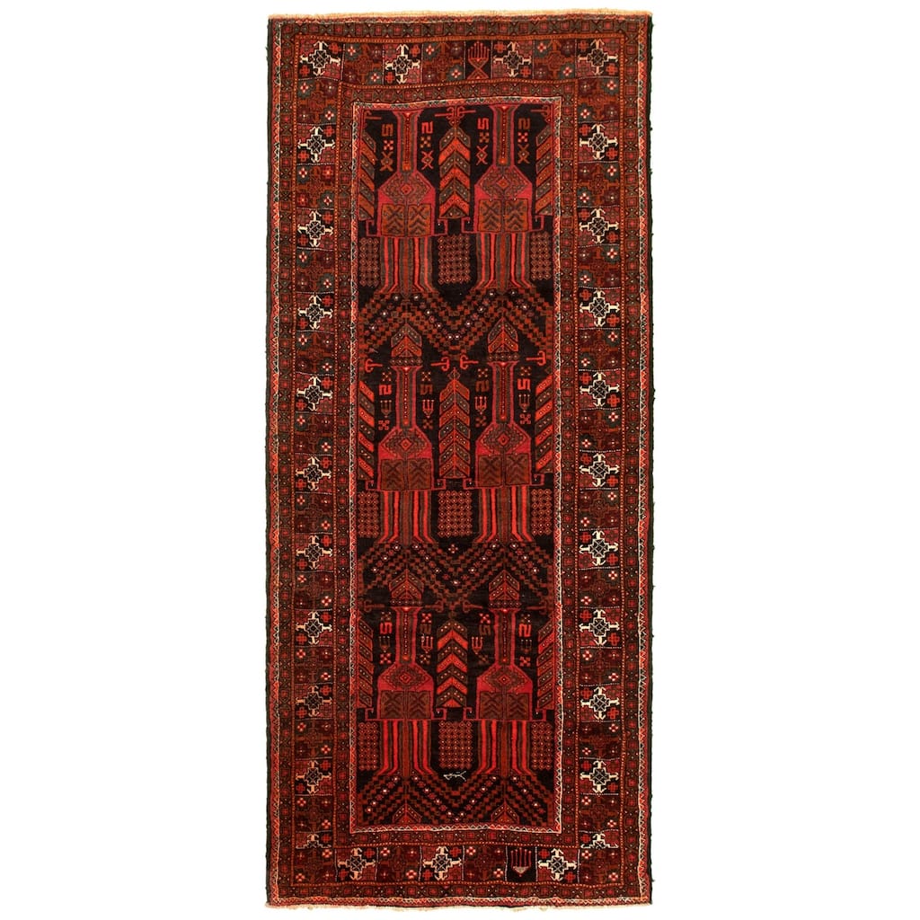 Hand-knotted Authentic Turkish Copper Wool Rug - 4'1" x 9'8"/4'1 x 9'8