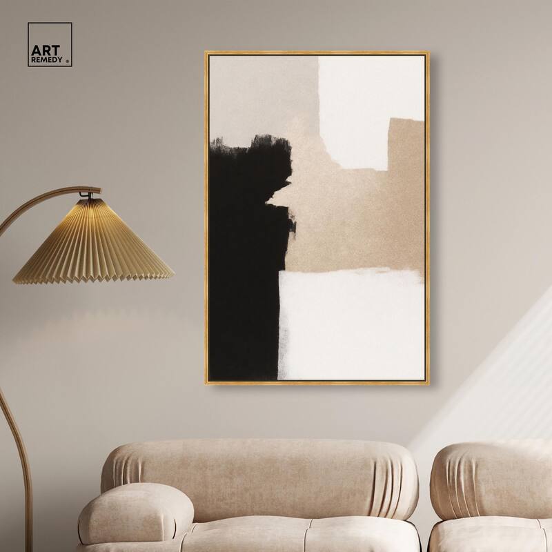 Beige and Black I Canvas by Art Remedy