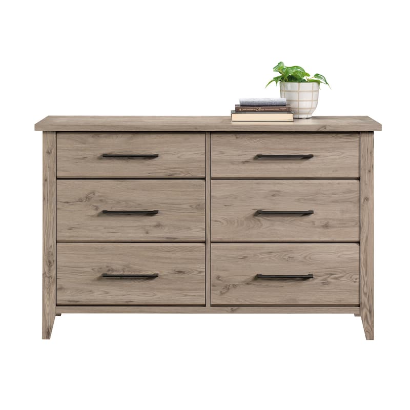 Engineered Wood Transitional Dresser with Six Spacious Drawers