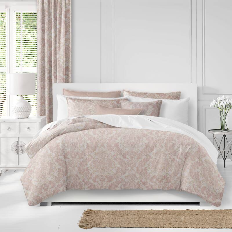 Damaskus Linen Blush Comforter & Pillow Sham Set.