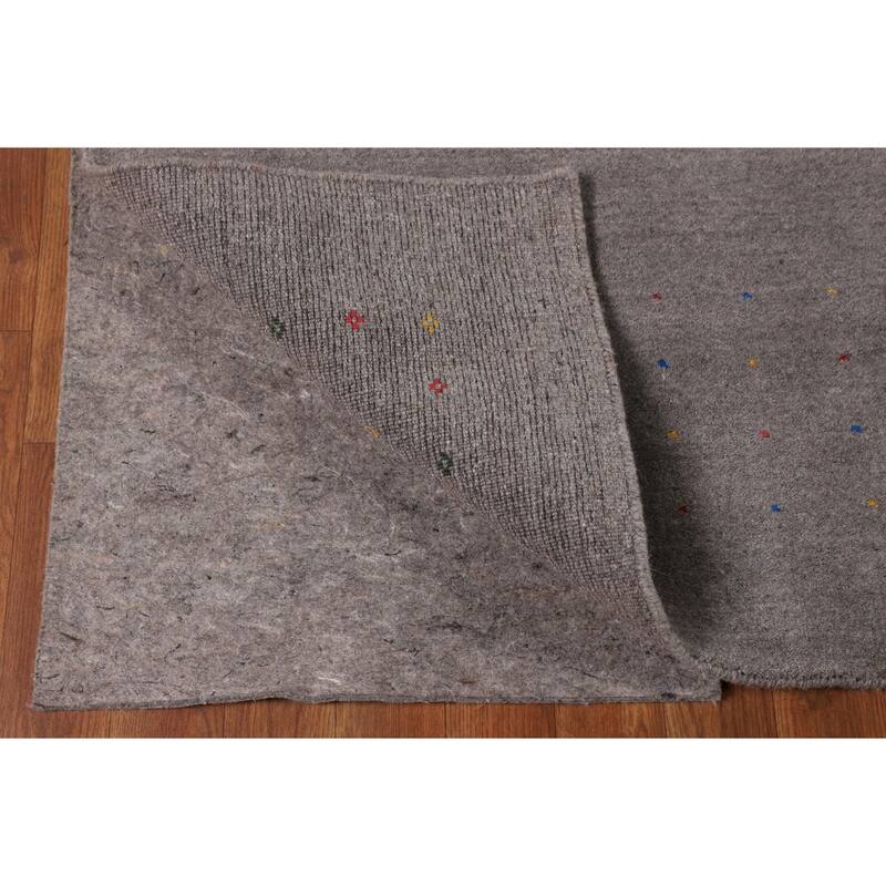 Tribal Gabbeh Indian Area Rug Handmade Wool Carpet - 8'0"x 9'11"