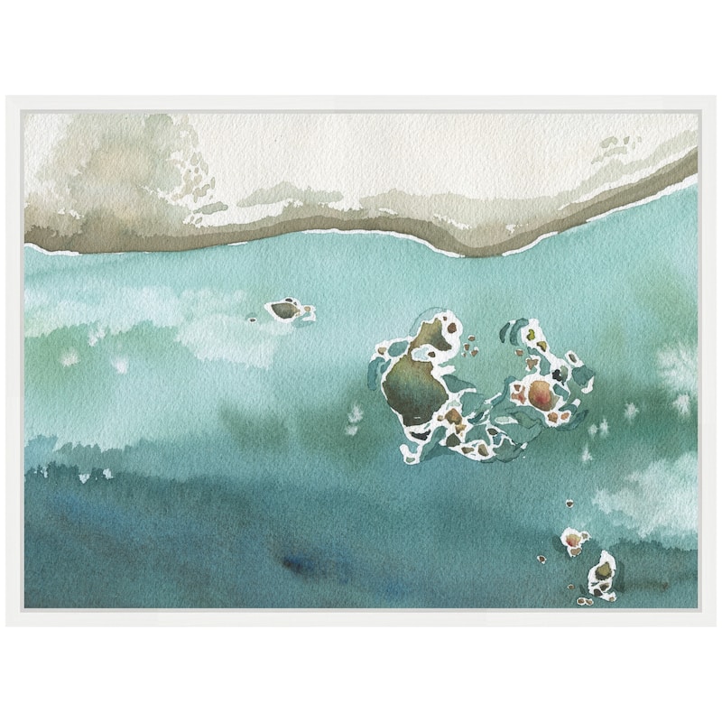 Kate and Laurel Sylvie Rocky Shores Framed Canvas by Janet Meinke-Lau