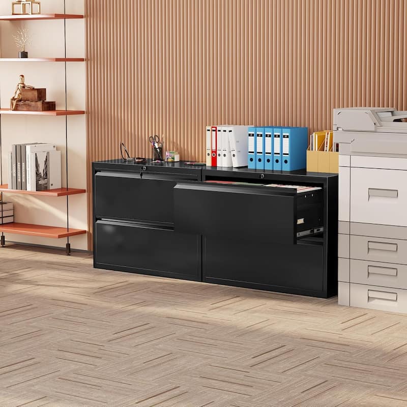 2 Drawer Lateral File Cabinet, Lockable Office Filling Cabinet