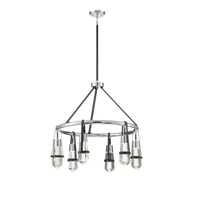 Savoy House Denali 6 Light 28" Wide LED Crystal Ring Chandelier