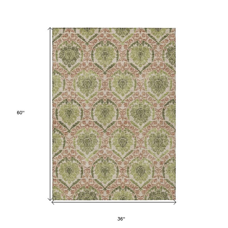 HomeRoots Medallion Transitional Rectangle Outdoor Rug