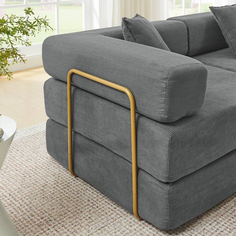 Modular Sectional Sofa with L-Shape Chaise, Boneless Cloud Couch with Deep Seat