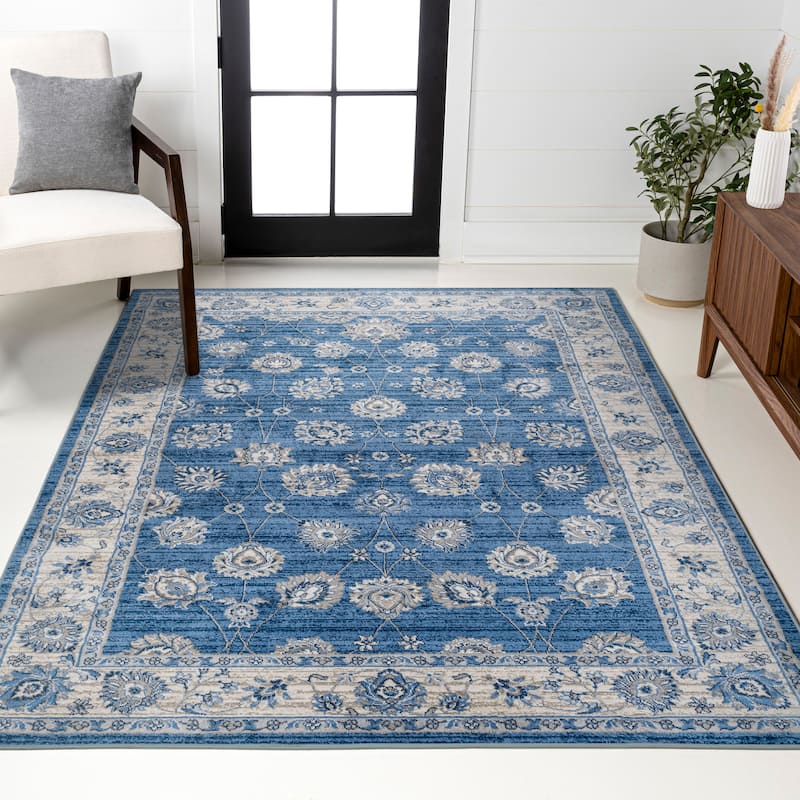 JONATHAN Y Traditional Persian Vintage Moroccan Area Rug - 2 X 8 - Blue/Cream