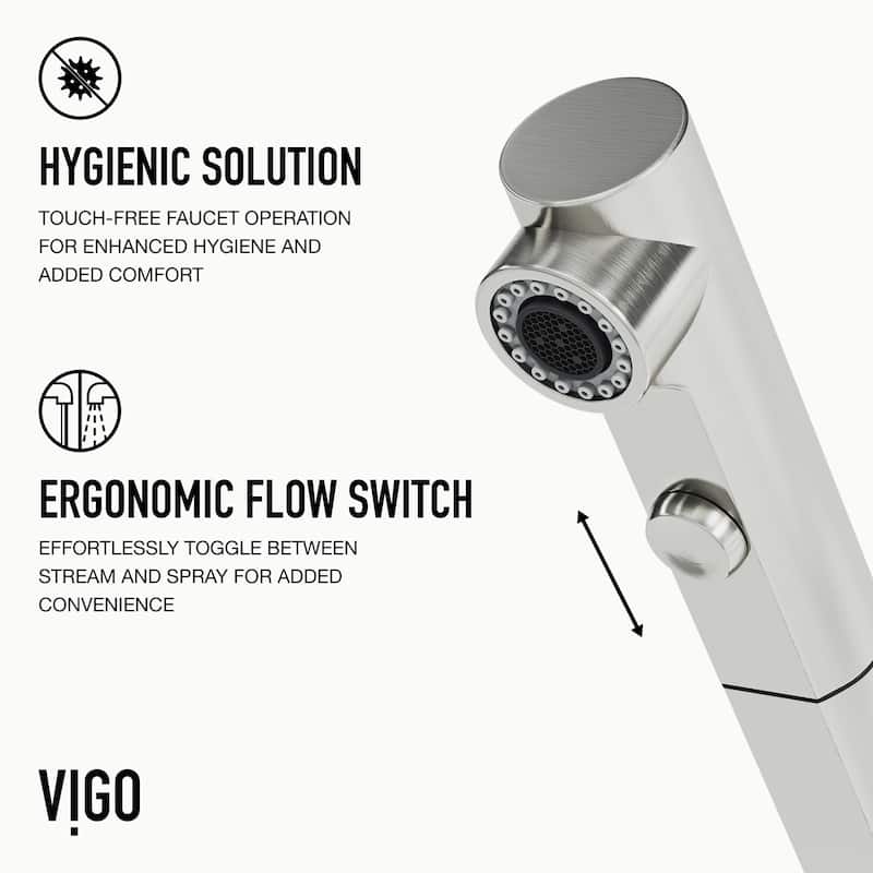 VIGO Jewel 15" H Touchless Pull-Out Sprayer Kitchen Faucet