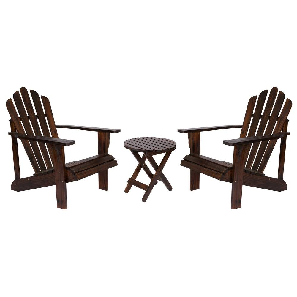 Remedy Wood Adirondack Chair and Folding Table Set
