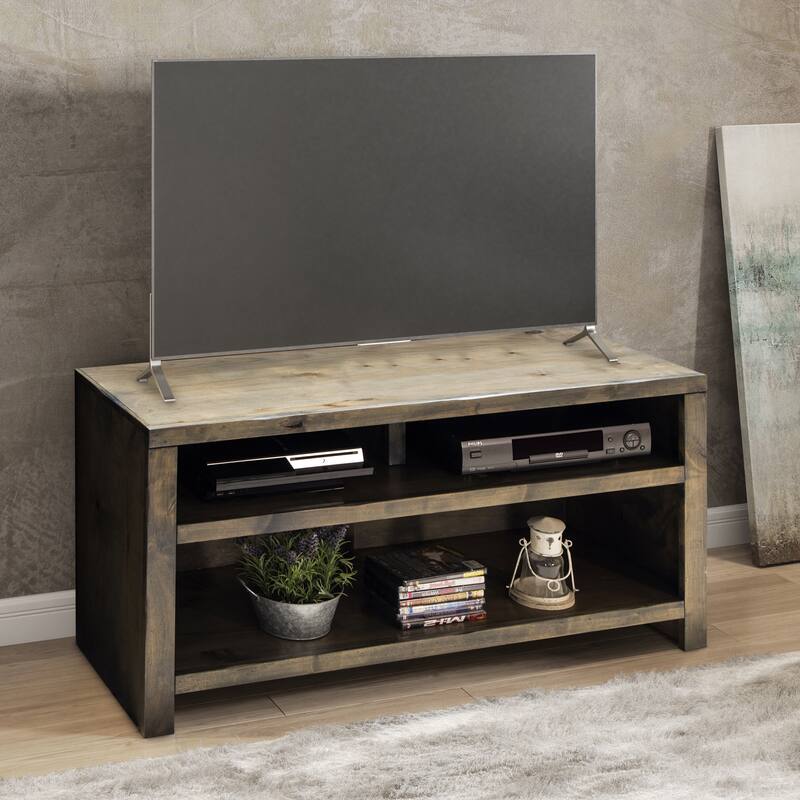 Bridgevine Home Joshua Creek 48 inch TV Stand for TVs up to 55 inches, No Assembly Required, Barnwood Finish
