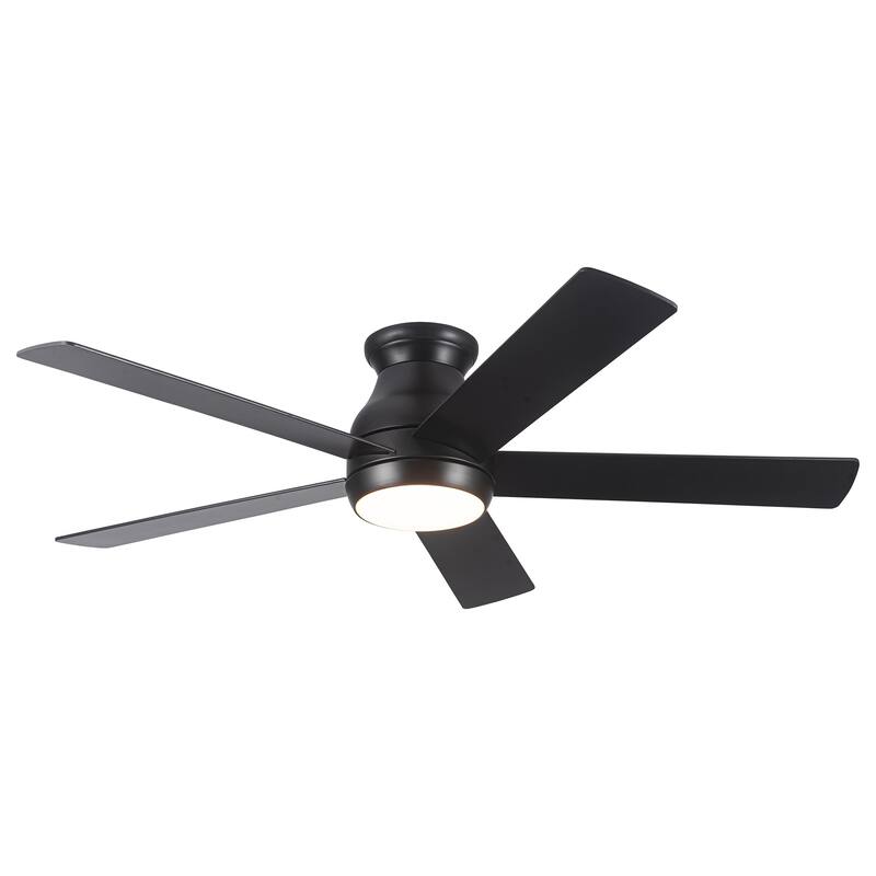 YUHAO AeroLite 48 in. Indoor White Low Profile Standard Ceiling Fan with Bright White Integrated LED Light Kit, Remote Included - Aerolite Ⅱ 52 Inches - Black