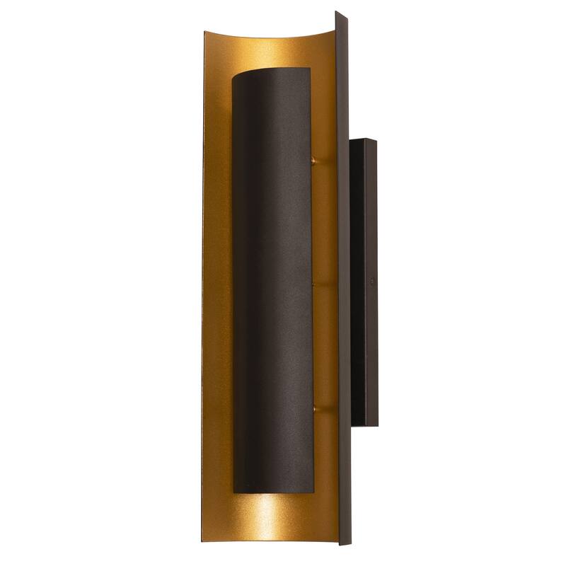 AFX Reveal Black LED Wall Sconce with Black and Gold Shade