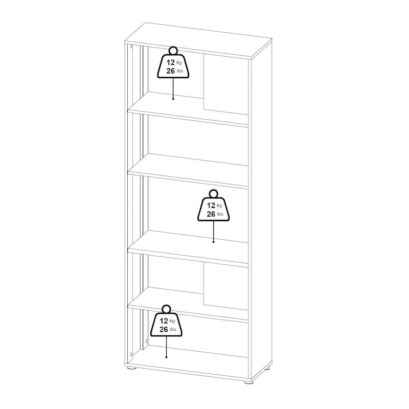 Carson Carrington Sign 5 Shelf Bookcase / Room Divider