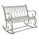 preview thumbnail 37 of 41, SAFAVIEH Ressi Victorian Scroll Iron Outdoor Rocking Bench. - 43 in. W x 33 in. D x 37 in. H