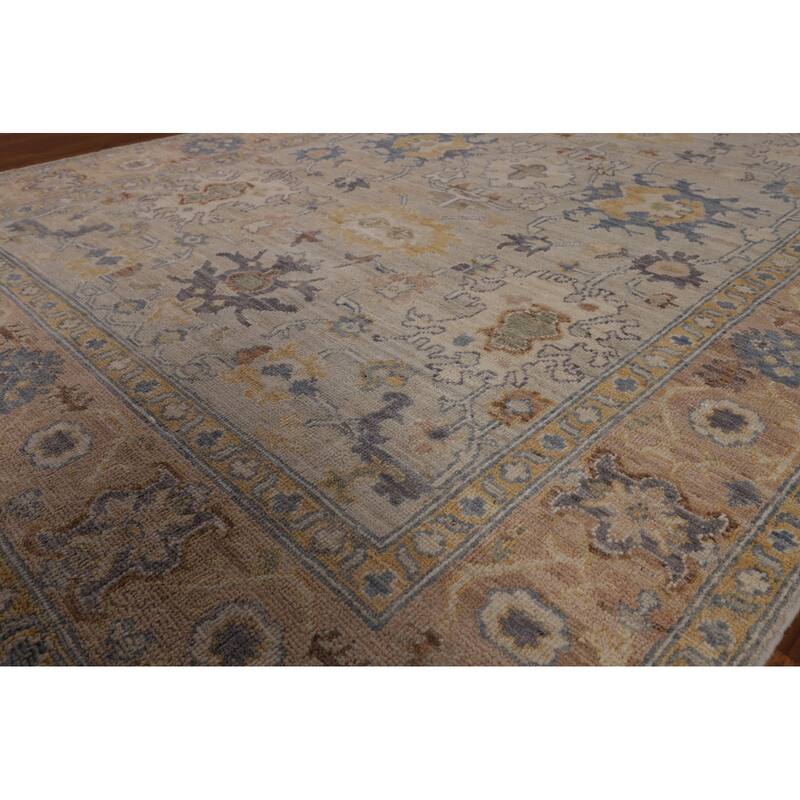 Oriental Vegetable Dye Oushak Turkish Area Rug Handmade Wool Carpet - 5'11"x 8'10"