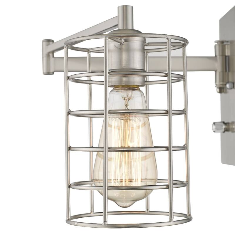 32"H Modern Plug-in Wall Sconce with LED Option and Dimmable Hanging Light Fixture Steel Frame - 32" H x 5" W x 20.75" D