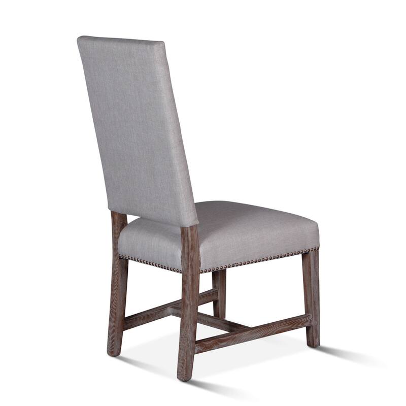 Dani High Back Formal Dining Chair in Beige- Set of 2