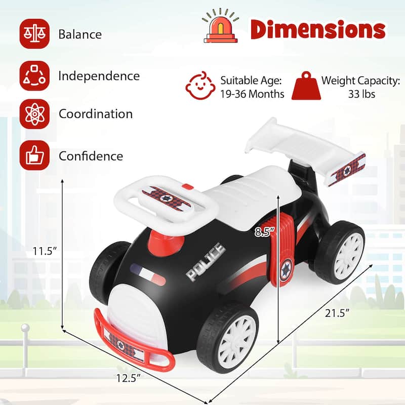 Costway Kids Ride On Push Car with Music Under-Seat Storage Universal