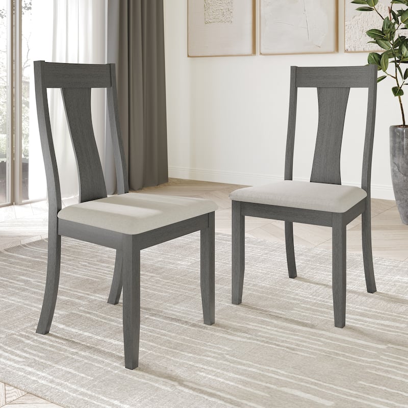 CraftPorch Vintage Style Wooden Dining Chairs (Set of 2) - N/A