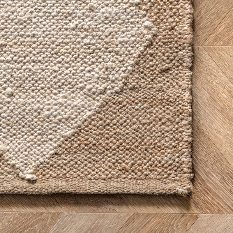 Louie Diamond Checkerboard Jute Area Rug