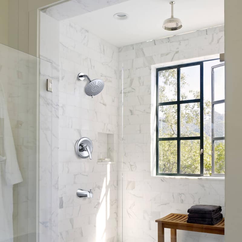 WOWOW Single Handle 5-Spray Shower Faucet with Tub Spout